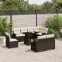 Gartensofagarnitur 9-teilig mit braunen Kissen aus synthetischem Rattan. von , Gartensets - Ref: Foro24-3268043, Preis: 708,0...