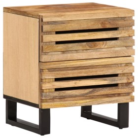 Mesita de noche de madera maciza de mango rugosa 40x34x46 cm de , Mesitas de noche - Ref: Foro24-377426, Precio: 83,74 €, Des...