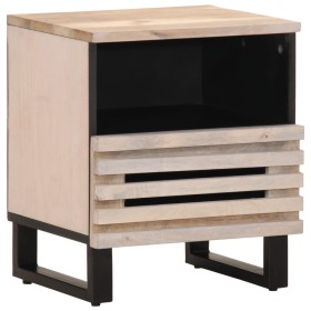 Mesita de noche madera maciza mango blanqueado 40x34x46 cm de , Mesitas de noche - Ref: Foro24-377472, Precio: 77,99 €, Descu...