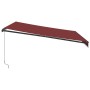 Manual retractable awning with burgundy LEDs 400x350 cm by , Awnings - Ref: Foro24-3214999, Price: 461,19 €, Discount: %