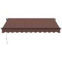 Toldo retráctil manual con luz LED marrón 300x250 cm de , Toldos - Ref: Foro24-3215741, Precio: 255,04 €, Descuento: %