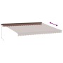 Toldo retráctil manual con luz LED marrón 450x300 cm de , Toldos - Ref: Foro24-3215743, Precio: 398,91 €, Descuento: %