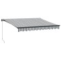 Retractable manual awning in anthracite gray and white, 300x250 cm. by , Awnings - Ref: Foro24-3216143, Price: 195,46 €, Disc...