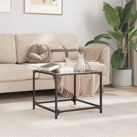 Black glass and steel coffee table 50x50x40 cm by , Coffee table - Ref: Foro24-845968, Price: 44,13 €, Discount: %