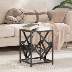 Mesa de centro de acero y superficie vidrio negro 30x30x41 cm de , Mesas de centro - Ref: Foro24-845989, Precio: 40,99 €, Des...