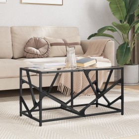 Steel coffee table with transparent glass top 78.5x40x41cm by , Coffee table - Ref: Foro24-845994, Price: 51,99 €, Discount: %