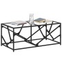 Steel coffee table with transparent glass top 98.5x50x41cm by , Coffee table - Ref: Foro24-845996, Price: 62,12 €, Discount: %