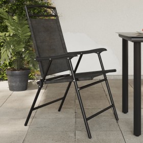 Folding garden chairs 2 units steel and gray melange textilene by , Garden chairs - Ref: Foro24-360200, Price: 96,16 €, Disco...