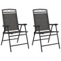 Folding garden chairs 2 units steel and gray melange textilene by , Garden chairs - Ref: Foro24-360200, Price: 96,16 €, Disco...