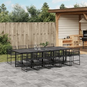 Garten-Essgruppe 11-teilig aus schwarzem synthetischem Rattan von , Gartensets - Ref: Foro24-3295036, Preis: 725,99 €, Rabatt: %