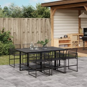 7-piece black synthetic rattan garden dining set by , Garden sets - Ref: Foro24-3295034, Price: 415,99 €, Discount: %