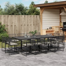 Garden dining set with 13-piece black synthetic rattan cushions. by , Garden sets - Ref: Foro24-3295015, Price: 768,99 €, Dis...