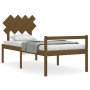 Estructura de cama con cabecero madera maciza marrón miel de vidaXL, Camas y somieres - Ref: Foro24-3195514, Precio: 118,99 €...