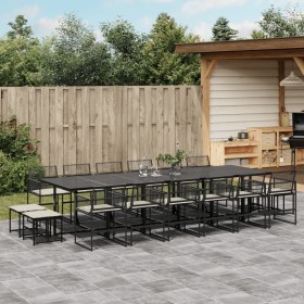 Garden furniture set 17 pieces with black synthetic rattan cushions by , Garden sets - Ref: Foro24-3295022, Price: 940,99 €, ...