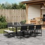 Set de comedor jardín 11 pzas con cojines ratán sintético negro de , Conjuntos de jardín - Ref: Foro24-3295069, Precio: 481,1...