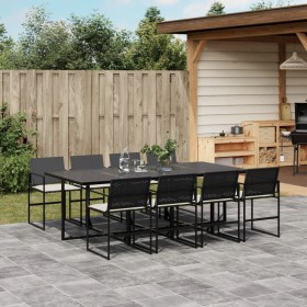 9-piece garden dining set with black synthetic rattan cushions by , Garden sets - Ref: Foro24-3295060, Price: 523,66 €, Disco...