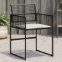 Garden chairs with cushions, 4 units, black synthetic rattan by , Garden chairs - Ref: Foro24-4008575, Price: 179,99 €, Disco...