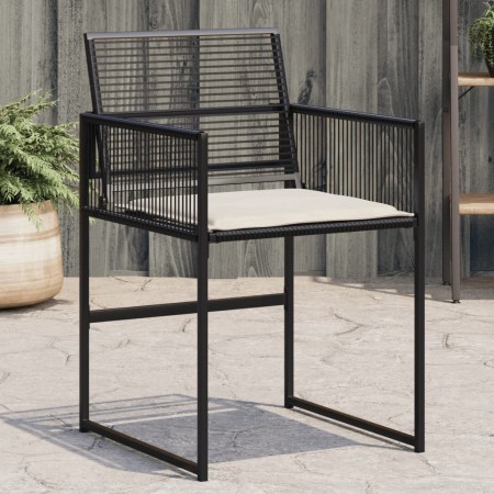 Garden chairs with cushions, 4 units, black synthetic rattan by , Garden chairs - Ref: Foro24-4008575, Price: 178,93 €, Disco...