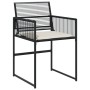 Garden chairs with cushions, 4 units, black synthetic rattan by , Garden chairs - Ref: Foro24-4008575, Price: 178,93 €, Disco...