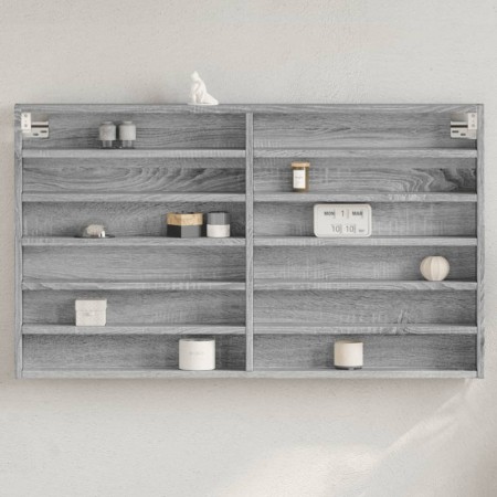 Engineered wood display case in Sonoma gray, 100x8.5x58 cm by , Shelves and shelves - Ref: Foro24-847945, Price: 55,28 €, Dis...