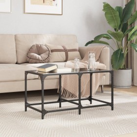 Black steel and glass coffee table, 78.5x40x40 cm by , Coffee table - Ref: Foro24-845975, Price: 52,99 €, Discount: %