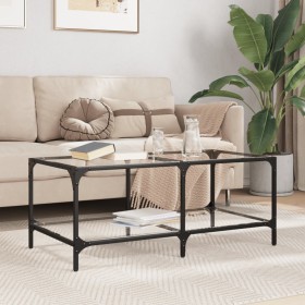 Glass and steel coffee table, 98.5x50x40 cm by , Coffee table - Ref: Foro24-845980, Price: 74,99 €, Discount: %