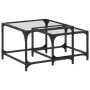 Stackable coffee tables with glass top, set of 2, steel. by , Coffee table - Ref: Foro24-845982, Price: 59,59 €, Discount: %