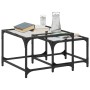 Stackable coffee tables with glass top, set of 2, steel. by , Coffee table - Ref: Foro24-845982, Price: 59,59 €, Discount: %