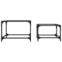 Stackable coffee tables with glass top, set of 2, steel. by , Coffee table - Ref: Foro24-845982, Price: 59,59 €, Discount: %