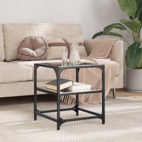 Mesa de centro con superficie de vidrio acero negro 40x40x45 cm de , Mesas de centro - Ref: Foro24-846004, Precio: 44,99 €, D...