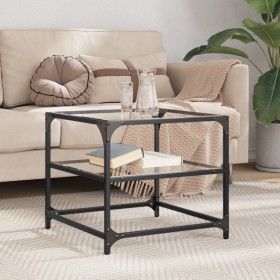 Mesa de centro superficie vidrio transparente acero 50x50x45 cm de , Mesas de centro - Ref: Foro24-846006, Precio: 47,52 €, D...