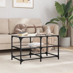 Glass and steel coffee table, 78.5x40x45 cm by , Coffee table - Ref: Foro24-846010, Price: 66,99 €, Discount: %