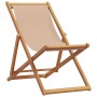 Folding beach chair made of solid eucalyptus wood and taupe fabric. by , Garden chairs - Ref: Foro24-366565, Price: 64,37 €, ...