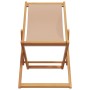 Folding beach chair made of solid eucalyptus wood and taupe fabric. by , Garden chairs - Ref: Foro24-366565, Price: 64,37 €, ...