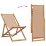 Folding beach chair made of solid eucalyptus wood and taupe fabric. by , Garden chairs - Ref: Foro24-366565, Price: 64,37 €, ...