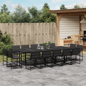 Garden dining set, 15 pieces, with black textilene cushions. by , Garden sets - Ref: Foro24-3295081, Price: 808,99 €, Discoun...