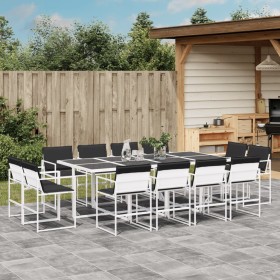 13-piece garden dining set with white textilene cushions by , Garden sets - Ref: Foro24-3295110, Price: 691,99 €, Discount: %