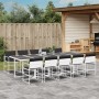 11-piece garden dining set with white textilene cushions by , Garden sets - Ref: Foro24-3295106, Price: 666,63 €, Discount: %