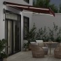 Automatic retractable awning with burgundy LEDs 350x250 cm by , Awnings - Ref: Foro24-3310185, Price: 504,50 €, Discount: %