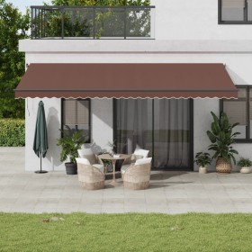 Manual retractable awning with LED lights brown 600x300 cm by , Awnings - Ref: Foro24-3310222, Price: 611,99 €, Discount: %