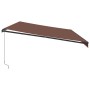 Toldo retráctil manual con luces LED marrón 600x300 cm de , Toldos - Ref: Foro24-3310222, Precio: 609,91 €, Descuento: %