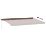 Toldo retráctil manual con luces LED marrón 600x300 cm de , Toldos - Ref: Foro24-3310222, Precio: 609,91 €, Descuento: %