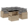 Gartensofa-Set mit 6-teiligen Kissen aus synthetischem Rattan in Beige. von , Gartensets - Ref: Foro24-3267269, Preis: 470,58...