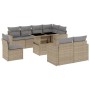 Gartensofagarnitur 9-teilig mit Kissen aus synthetischem Rattan in Beige. von , Gartensets - Ref: Foro24-3267409, Preis: 713,...