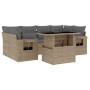 Set sofás de jardín 7 piezas y cojines ratán sintético beige de , Conjuntos de jardín - Ref: Foro24-3267759, Precio: 528,07 €...