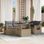 Gartensofa-Set mit 6-teiligen Kissen aus synthetischem Rattan in Beige. von , Gartensets - Ref: Foro24-3267889, Preis: 459,09...