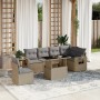 Set of 7-piece garden sofas and beige synthetic rattan cushions by , Garden sets - Ref: Foro24-3267939, Price: 532,52 €, Disc...