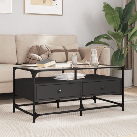 Glass surface black steel coffee table 98.5x50x45 cm by , Coffee table - Ref: Foro24-846044, Price: 113,00 €, Discount: %