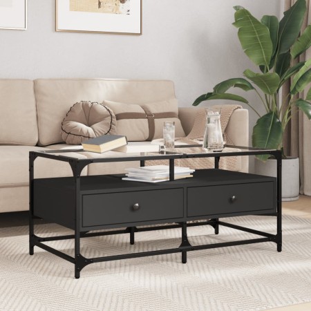 Glass surface black steel coffee table 98.5x50x45 cm by , Coffee table - Ref: Foro24-846044, Price: 108,95 €, Discount: %