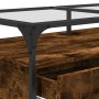 Glass top coffee table with smoked oak and steel base, measuring 98.5x50x45cm. by , Coffee table - Ref: Foro24-846046, Price:...